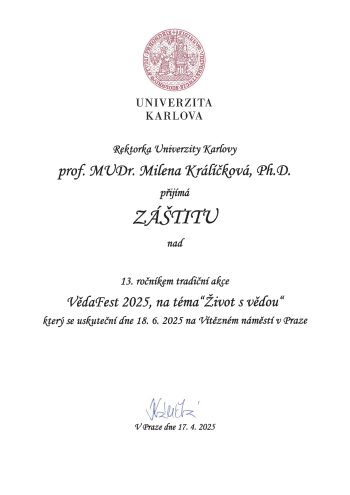 Záštita - Univerzita Karlova